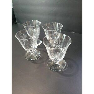 Four 4 Fostoria Crystal Holly MINT 1952 MCM Cocktail Oyster Sherbert Glasses